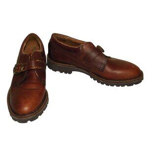 G.H. Bass & Co. Buckle Monk Strap Leather Loafers Size 8M